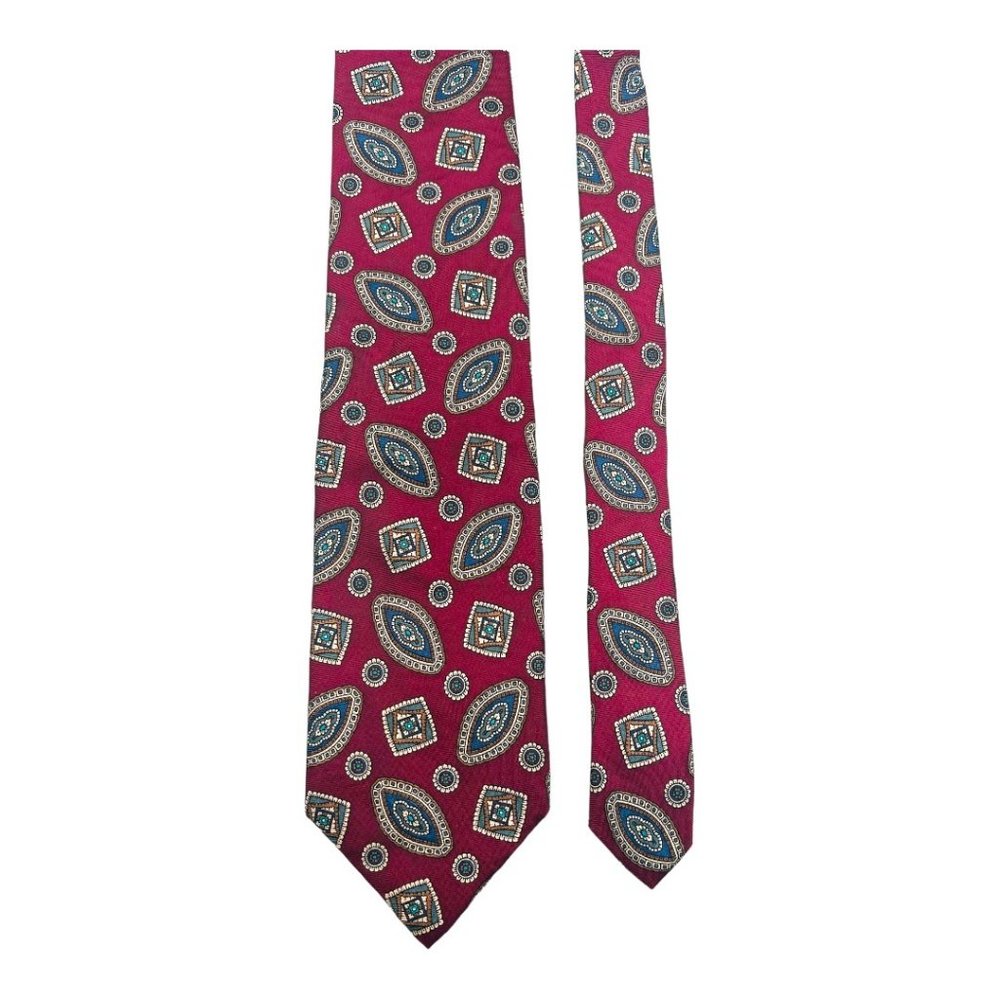 Pierre Balmain 100% Italian Silk Men's Tie Extra Long Burgundy
